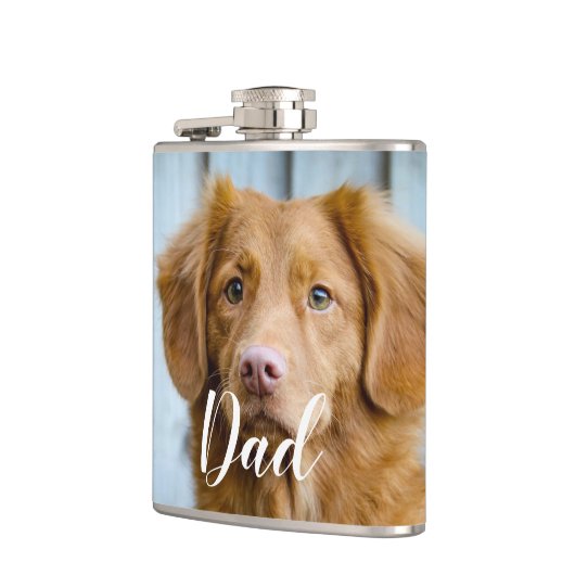 Custom Dog Photo - Schattige Dog Dad Flask Heupfles (Links)