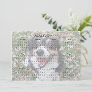 Custom Dog Photo Schattige Pet 2024 Kalender Kaart