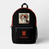 Custom Dog Photo Sinaasappel Monogram Gepersonalis