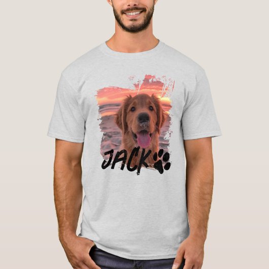 Custom Dog Photo T-Shirt – Personalized Pet Name T (Devant)