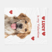 Custom Dog Photo Valentine's Day Blanket Fleece Deken (Voorkant (Horizontaal))
