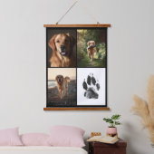 Custom Dog Photos Collage Paw Print Personalized Hangend Wandkleed (Slaapkamer)