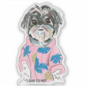 CUSTOM DOG SHIHTZU VOEG UW EIGEN STICKER (Voorkant)