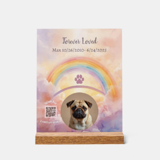 Custom Dog Sympathy Gift | Scan to Play Music Acryl Bord