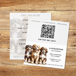 Custom Dog Trainer QR Code Gevouwen Visitekaartje