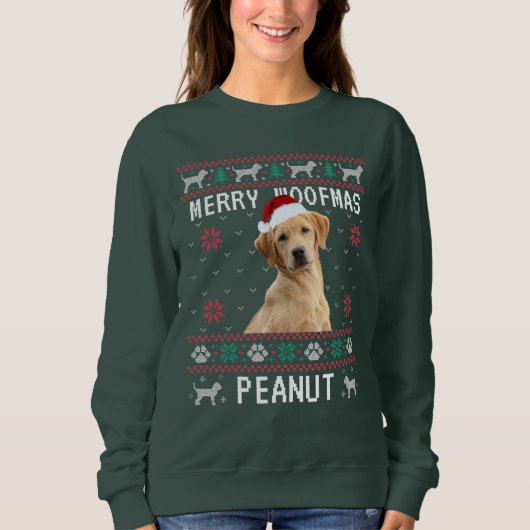 Custom Dog Ugly Christmas Sweatshirt with Photo (Devant)