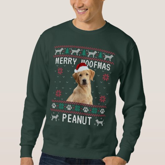 Custom Dog Ugly Christmas Sweatshirt with Photo (Voorkant)
