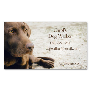 Custom Dog Walker, Pet Sitting Business Service Magnetisch Visitekaartje