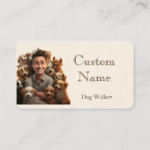 Custom Dog Walker, Pet Sitting Business Service Visitekaartje (Achterkant)