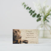Custom Dog Walker, Pet Sitting Business Service Visitekaartje (Staand voorkant)
