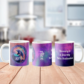 Custom Dolphin Recovery Milestone Gift - Sobriety Koffiemok
