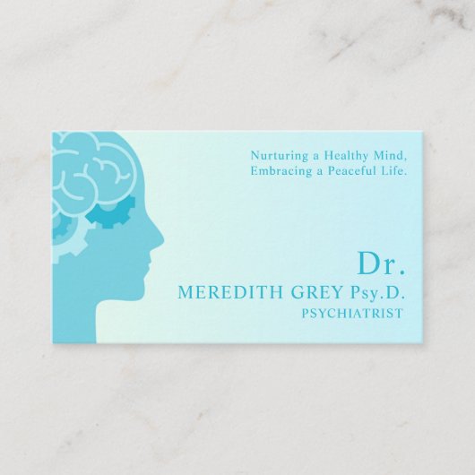 Custom Donker Blauwgroen Groen Bruin Artsen Fancy Visitekaartje (Voorkant)