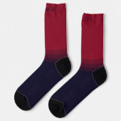 Custom Donker Navy Blauw Rood Maroon Kleur Blok Sokken (Links)