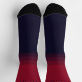Custom Donker Navy Blauw Rood Maroon Kleur Blok Sokken (Top)