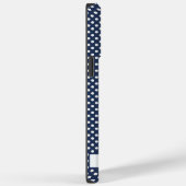 Custom Donker Navy Blauw Wit Polka Dot Design Case-Mate iPhone Case (Achterkant / Rechts)