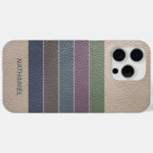 Custom Donkerblauw Beige Bruin Paarse Groene Strep Case-Mate iPhone Case (Achterkant (horizontaal))