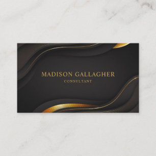 Custom donkerbruin zwart en goud professional visitekaartje