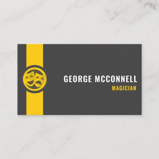 Custom Donkergrijs Zwart Geel Creatief & Media Visitekaartje (Voorkant)