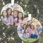 Custom Double Sided Family Two Photo Christmas