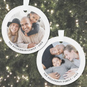 Custom Double Sided Family Two Photo Christmas