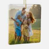 Custom Double Sided Family Two Photo Christmas Cer Keramisch Ornament (Rechts)