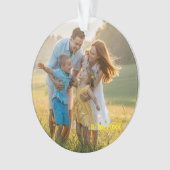 Custom Double Sided Family Two Photo Christmas Cer Ornament (voorkant)