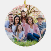 Custom Double Sided Family Two Photo Christmas Keramisch Ornament (Achterkant)