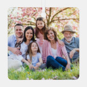 Custom Double Sided Family Two Photo Christmas Metalen Ornament (Achterkant)