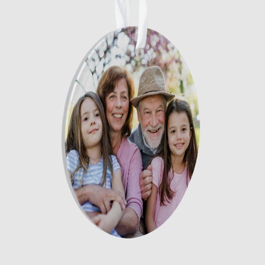 Custom Double Sided Family Two Photo Christmas Ornament (voorkant)