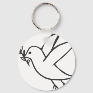 Custom Dove of Peace Sketch-Logo Sleutelhanger