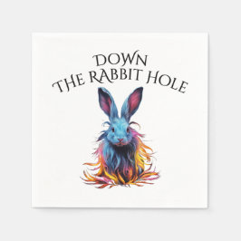 Custom Down the Rabbit Hole Blue Bunny Servet