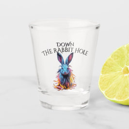 Custom Down the Rabbit Hole Blue Bunny Shot Glas