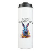 Custom Down the Rabbit Hole Blue Bunny Thermosbeker (Voorkant)