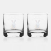 Custom Down the Rabbit Hole Blue Bunny Whisky Glas (Achterkant)