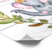 Custom Dream Big Little One Elephants Cute Pink Poster (Hoek)