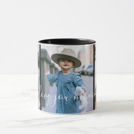 Custom drie foto ik hou van je mama Mok (Midden)