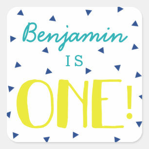 Custom Driehoek Confetti 1e Verjaardag Stickers