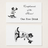 Custom Drink Ticket  Top Hat Cat Visitekaartjes (Voorkant /achterkant)