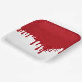 Custom Drip Effect Party Plate (Tomato Red/White) Papieren Bordje (Gebogen)