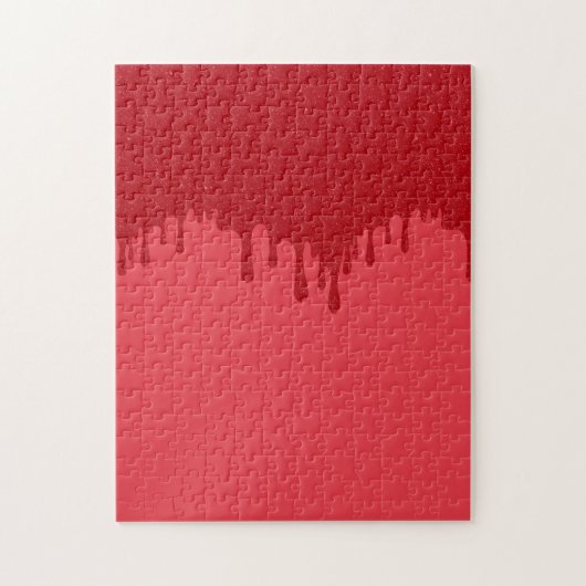 Custom Drip Effect Puzzel – Tomaat Rood Thema (Verticaal)