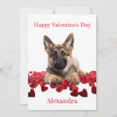 Custom Duitse herder fluweel harten Valentijn Feestdagenkaart (Voorkant)
