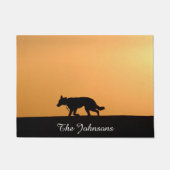 Custom Duitse Herder Hond Silhouet Zonsondergang Deurmat (Voorkant)