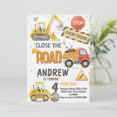 Custom Dump Truck Birthday for boys Invitation (Debout devant)