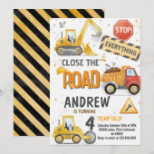 Custom Dump Truck Birthday for boys Invitation (Devant / Derrière)