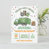 Custom Dump Truck Trash Bash Birthday Invitation (Debout devant)