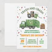 Custom Dump Truck Trash Bash Birthday Invitation (Devant / Derrière)