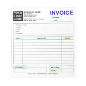 Custom Duplicate Sales Invoice Forms, Company Logo Notitieblok (Voorkant)