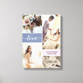 Custom Dusty Blue en Pink Wrapped Canvas (Voorkant)