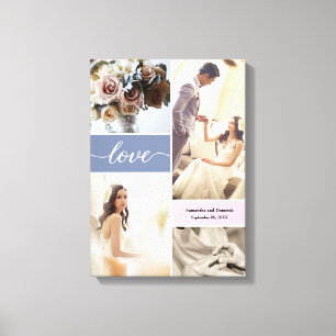 Custom Dusty Blue en Pink Wrapped Canvas