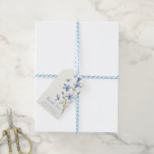 Custom Dusty Blue Wildflower Bedankt Vrijgezellenf Cadeaulabel (Met Touw)